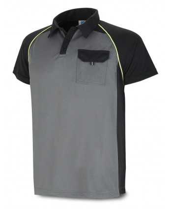 POLO TECNICA M/C GRIS-NEGRO