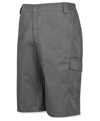 BERMUDA POLIEST/ALGODÓN GRIS